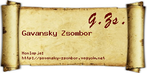 Gavansky Zsombor névjegykártya